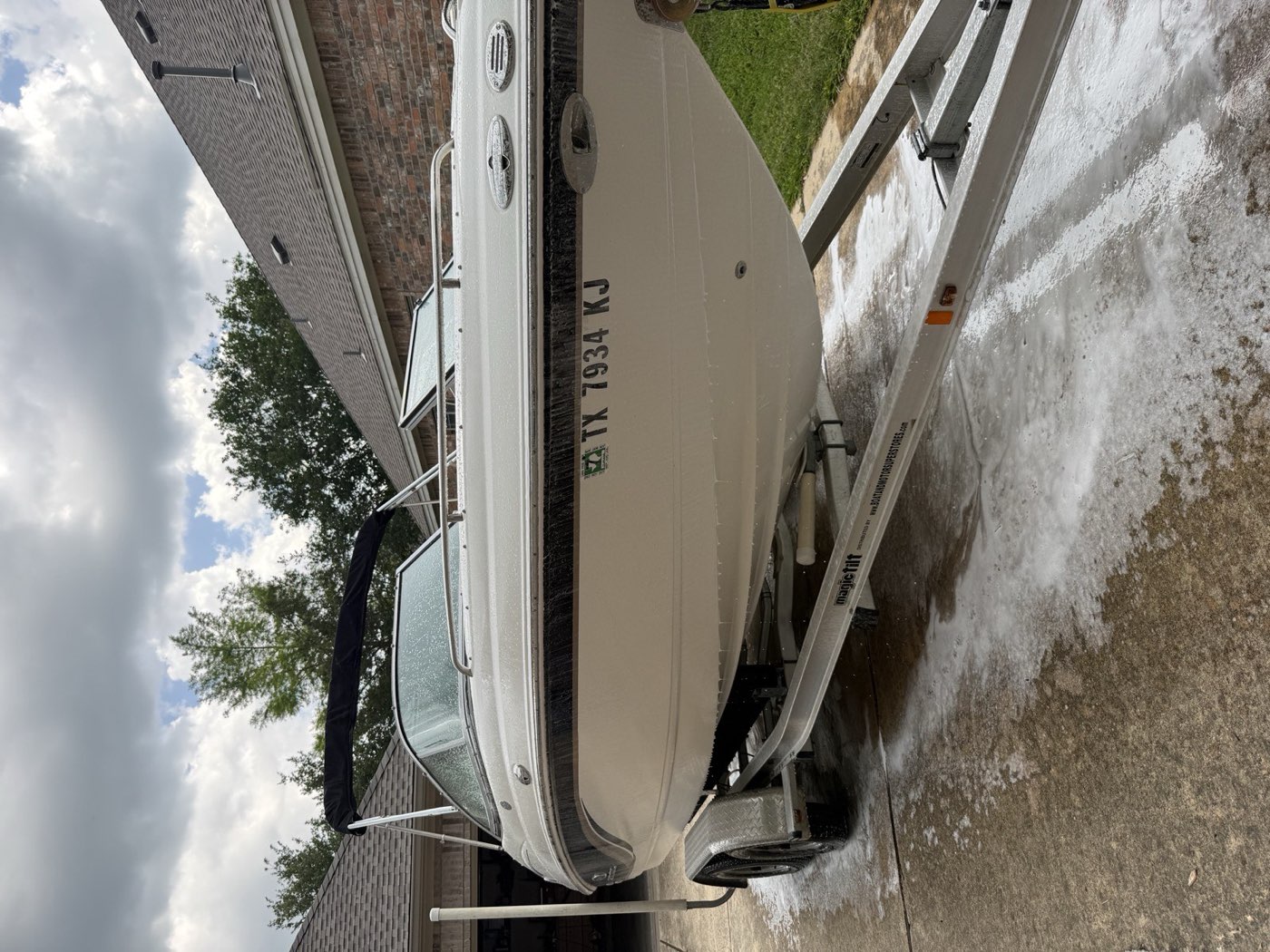 Boat hull polishing before and after — Professional Car Detailing Colorado Springs (Digii Mobile Detailing)