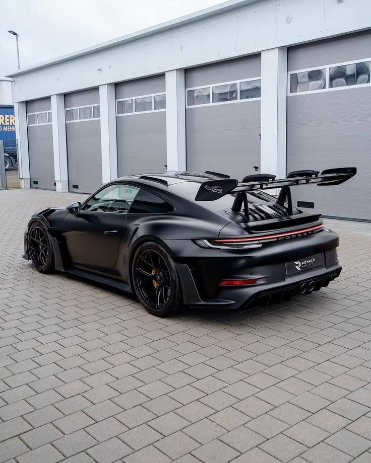 Matte black Porsche 911 GT3 RS — showroom-ready after a full detail